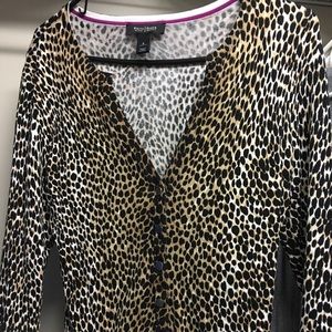 White House black market animal print cardigan